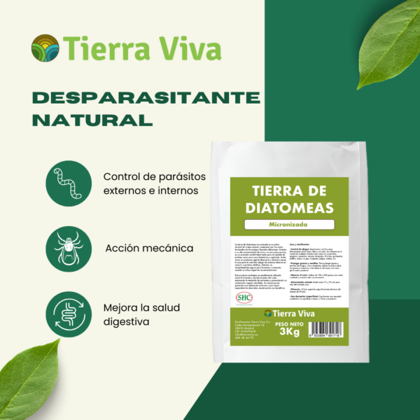 Tierra de diatomeas - desparasitante natural