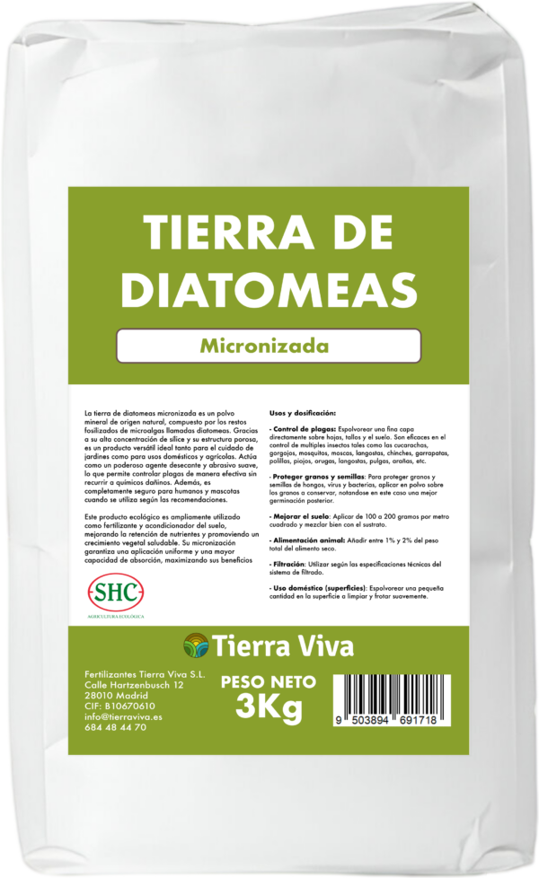 Tierra de diatomeas - saco 3kg